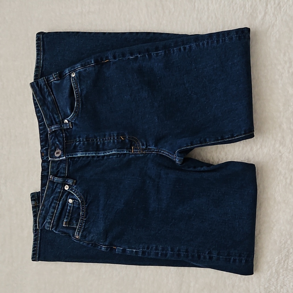 H&M Mom Jeans Ultra High Waist &Denim Blue 4 Button Fly - Picture 8 of 13